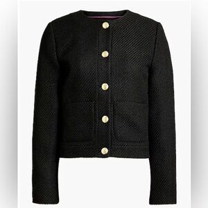 NWT J. Crew Tweed Lady Jacket - Black Size 16